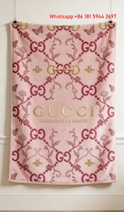 Gucci Pink Monogram Tapestry L'Amour Gucci Throw Blankets IMG_2885